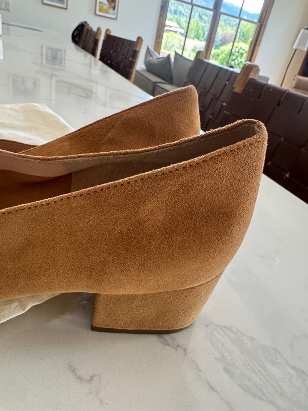 Loeffler Randall Tan Suede Low Block Heel Pumps - Picture 3 of 5